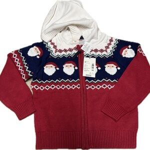 NWT Gymboree Red and Navy Santa Sweater 3T
